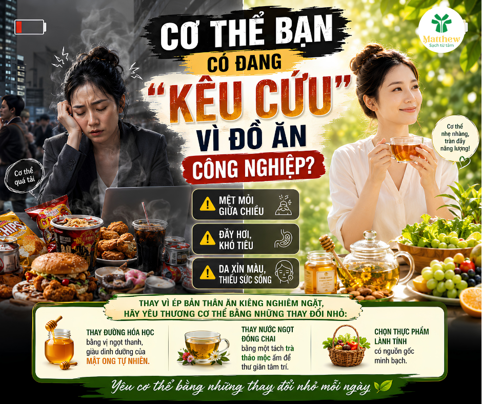CƠ THỂ BẠN CÓ ĐANG "KÊU CỨU" VÌ ĐỒ ĂN CÔNG NGHIỆP