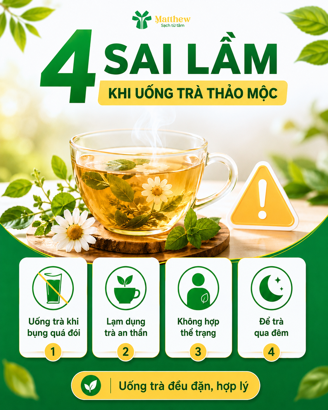 ĐỪNG BIẾN TRÀ THẢO MỘC THÀNH "DƯỢC ĐỘC" VÌ 4 SAI LẦM NÀY ☕⚠️